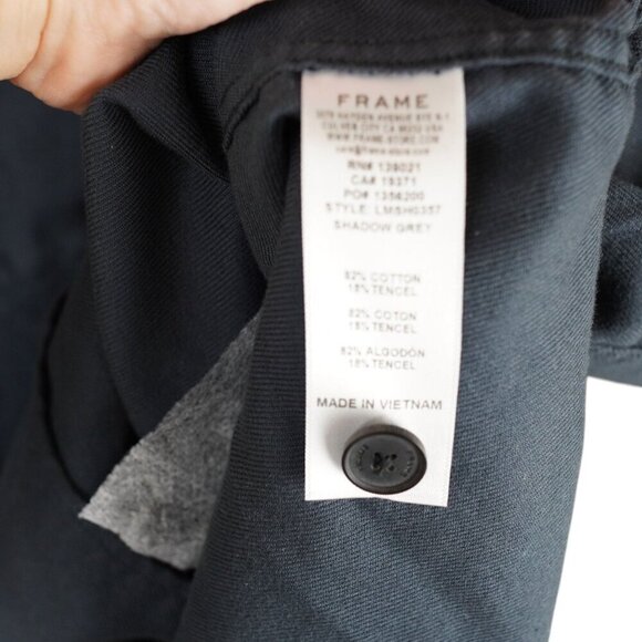 Frame Brushed Cotton And Tencel-blend Twill‎ Shirt In Shadow Grey Sz L - Picture 5 of 8